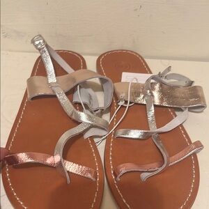 Metallic Strappy Sandals by UO